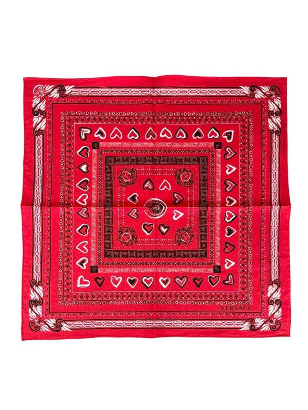 Versace Silk Red Scarf